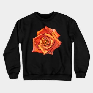 Orange Watercolor Rose Crewneck Sweatshirt